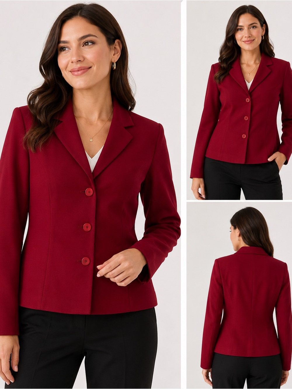 Vintage Talbots Deep Red Tailored Blazer Jacket made in USA size 14
